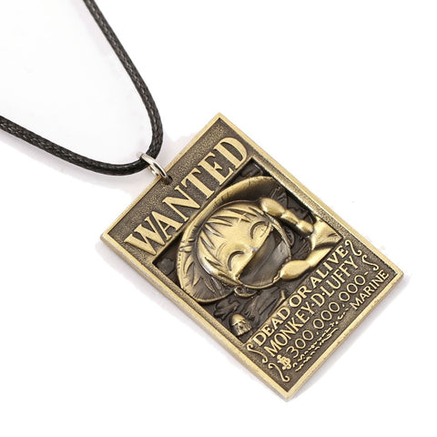 One Piece Wanted Poster Necklace